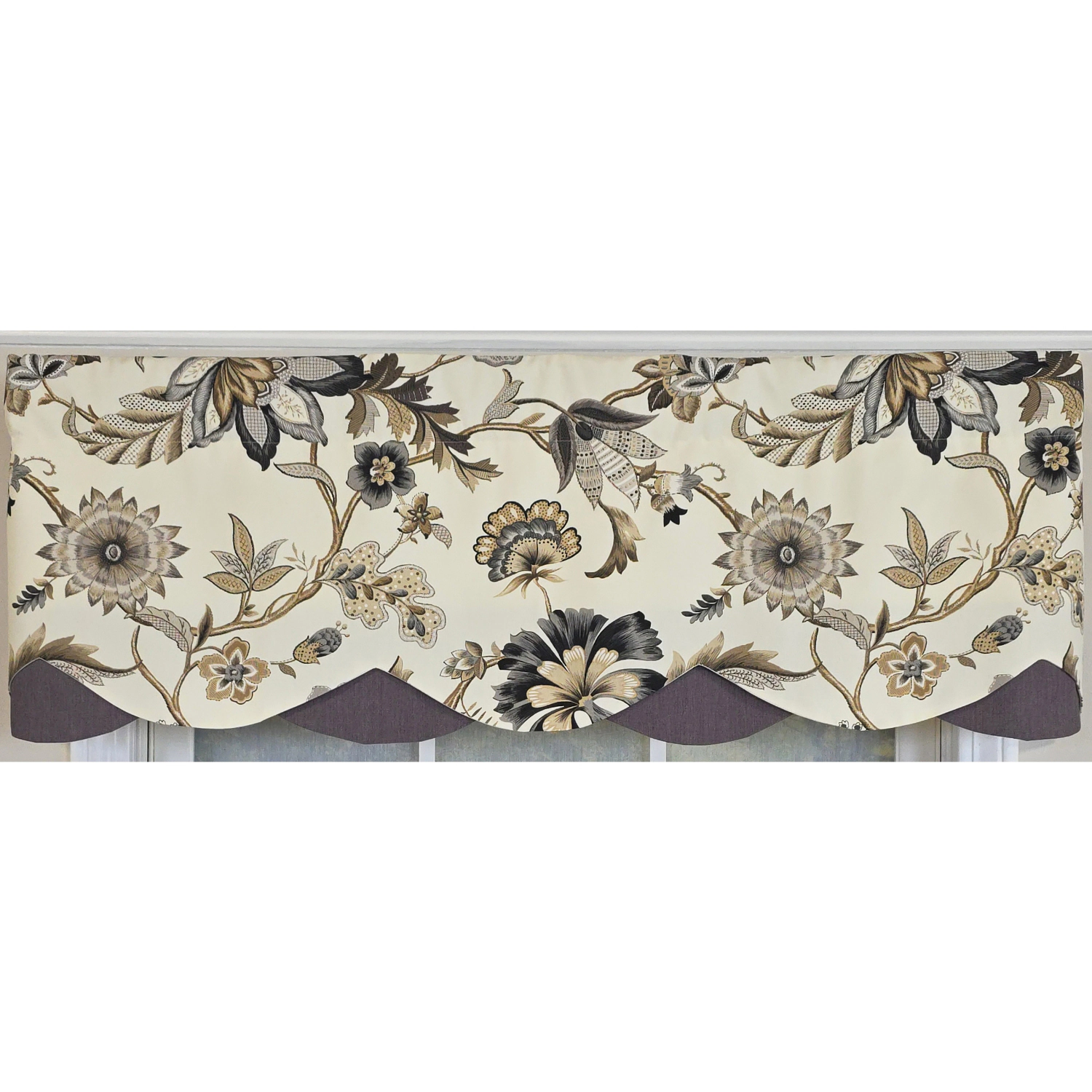 RLF Home 100% Cotton Zanzibar Petticoat With Poly/Cotton lining Rod Pocket Valance 50" x 17" Gray
