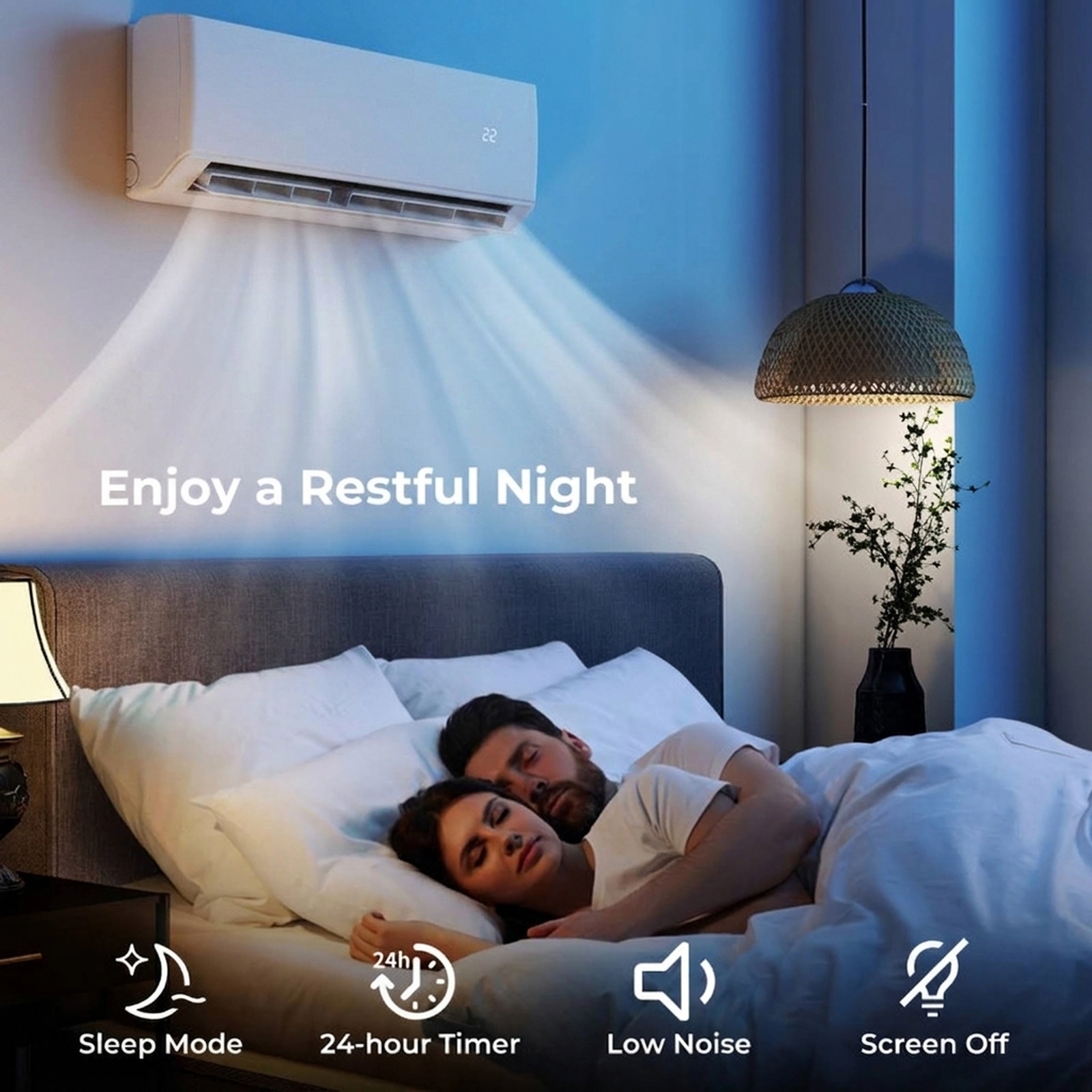 SUGIFT 24000-BTU 2-Zone 23-SEER2 208-230V WiFi Ductless Mini Split Air Conditioner with Heat Pump 9K + 12K