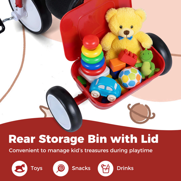 Hivvago Toddler Tricycle with Glowing Wheels and 4-Level Adjustable Seat