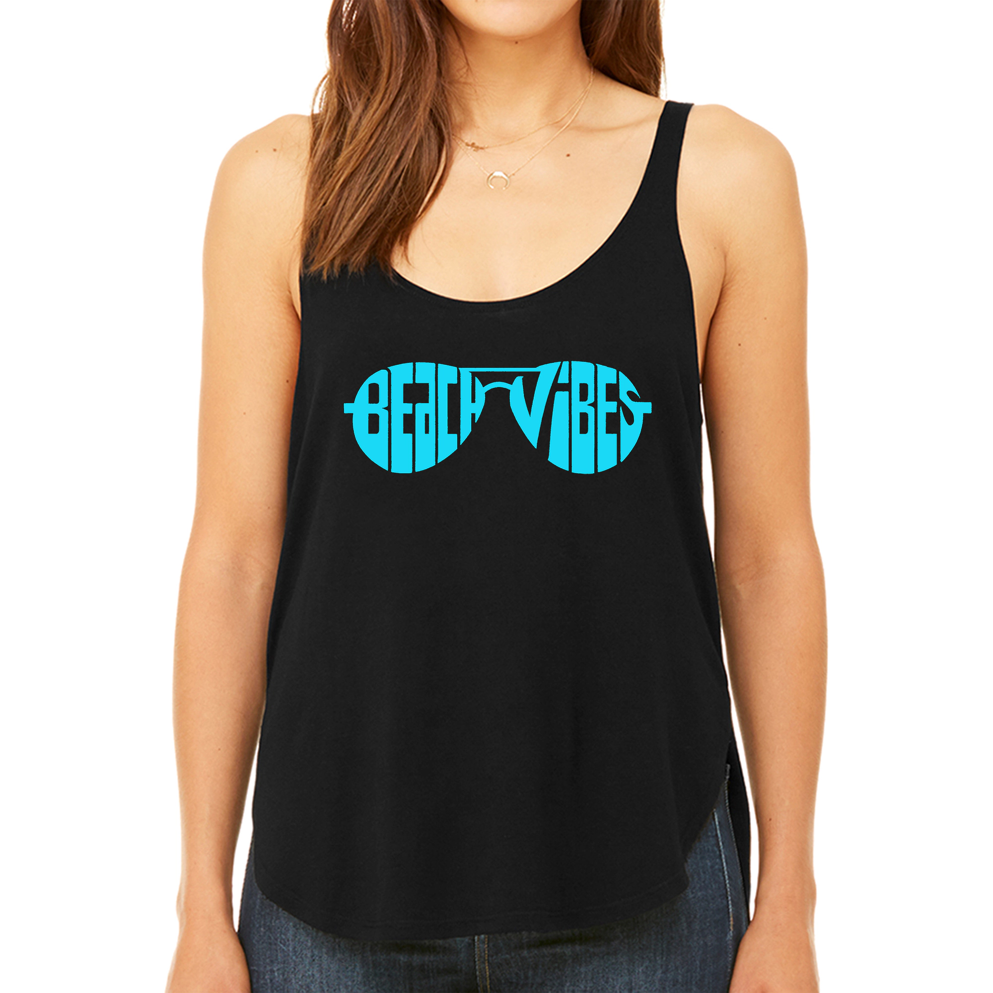LA Pop Art Women's Premium Word Flowy Tank - Beach Vibes