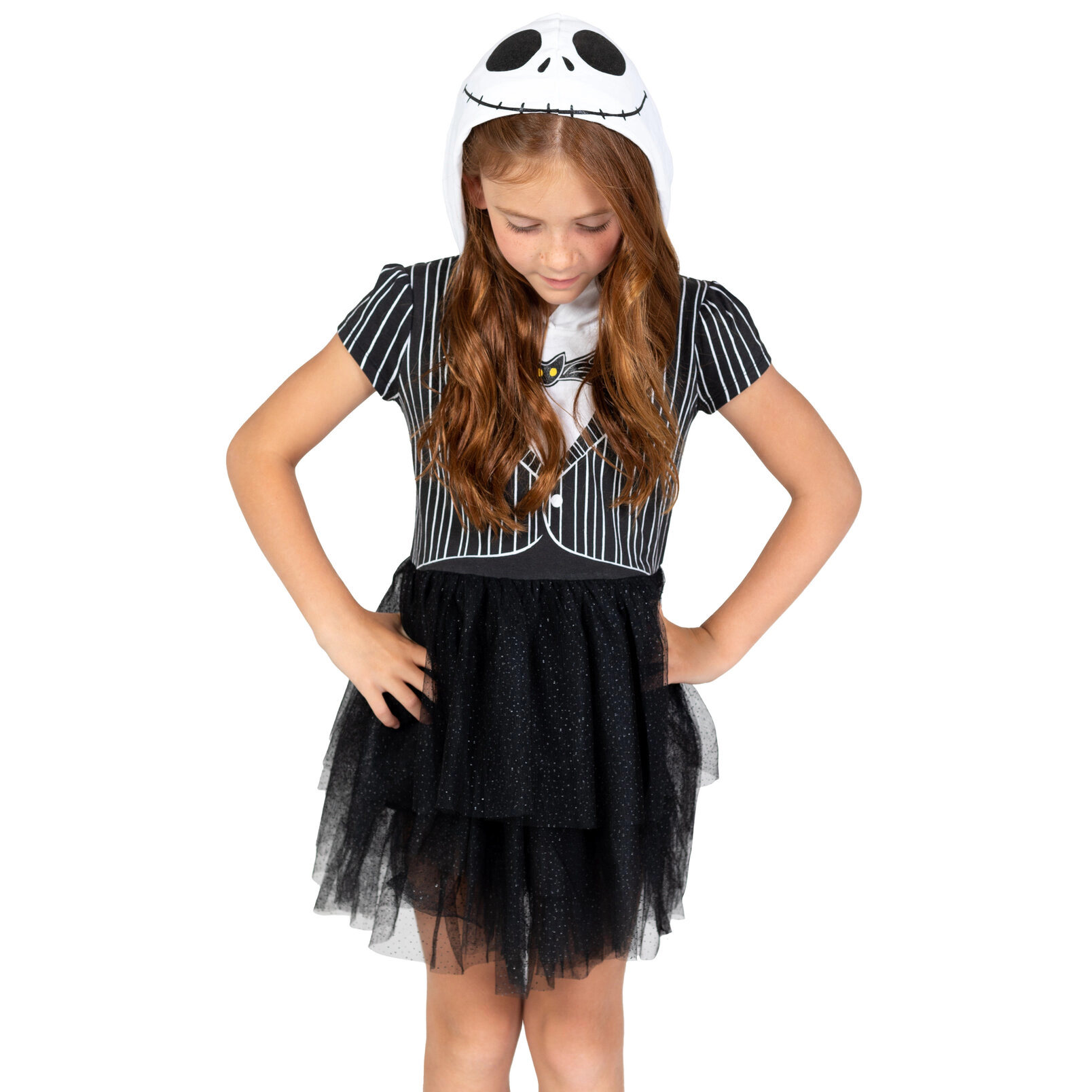 Disney Nightmare Before Christmas Jack Skellington Girls' Cosplay Hooded Tutu Dress