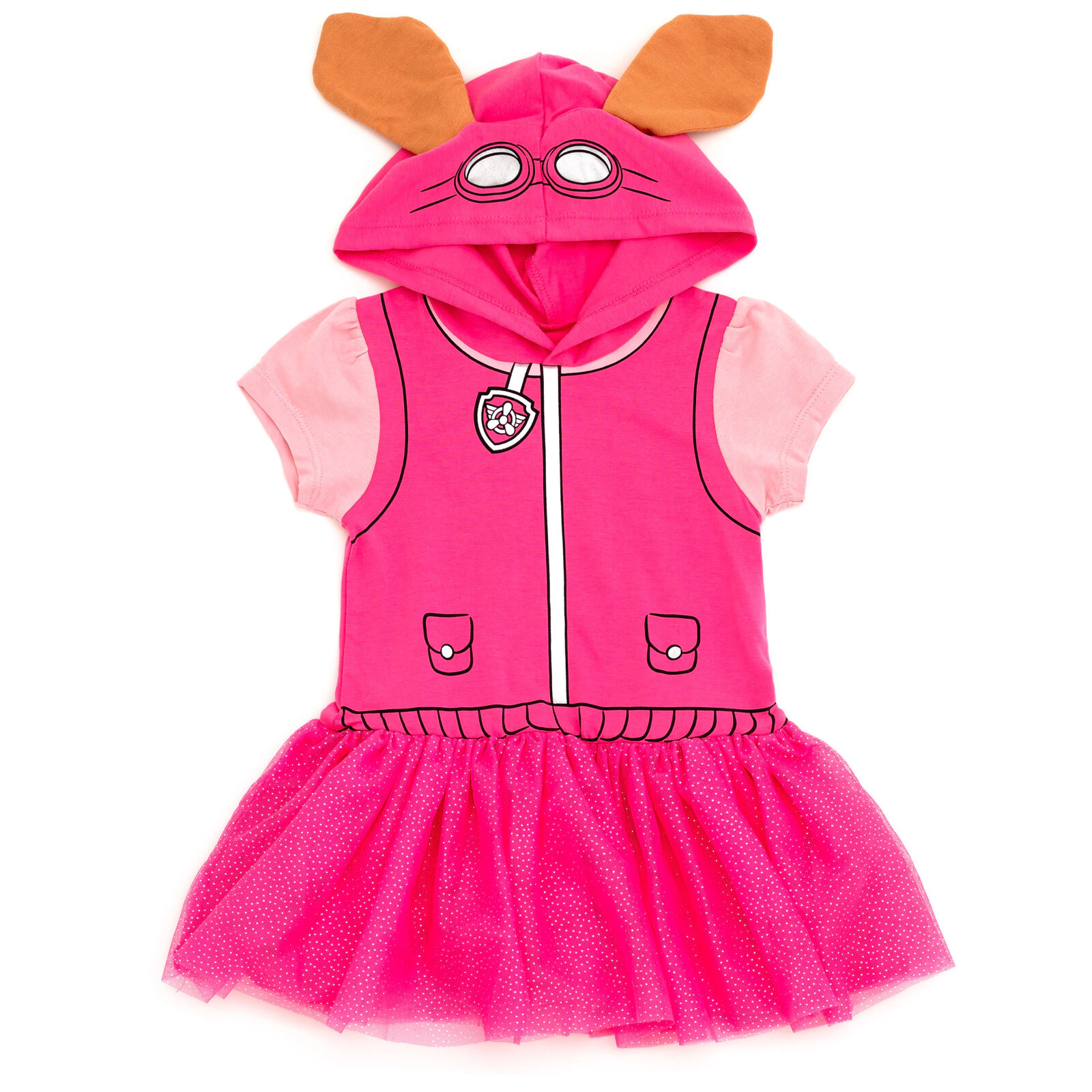 Paw Patrol Girls' Cosplay Hooded Tutu T-Shirt and Leggings Set
