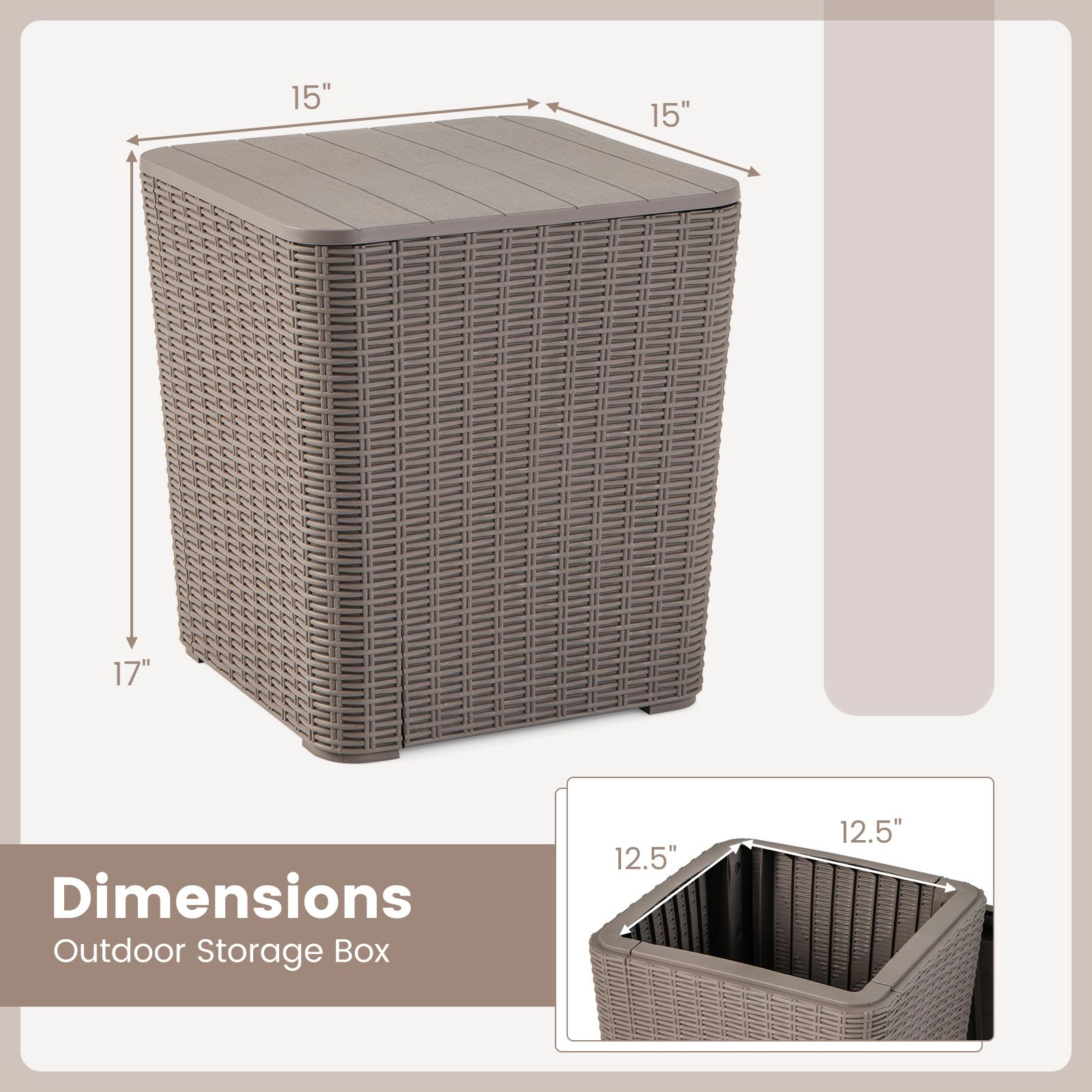 SlickBlue Outdoor Storage Side Table with Removable Lid
