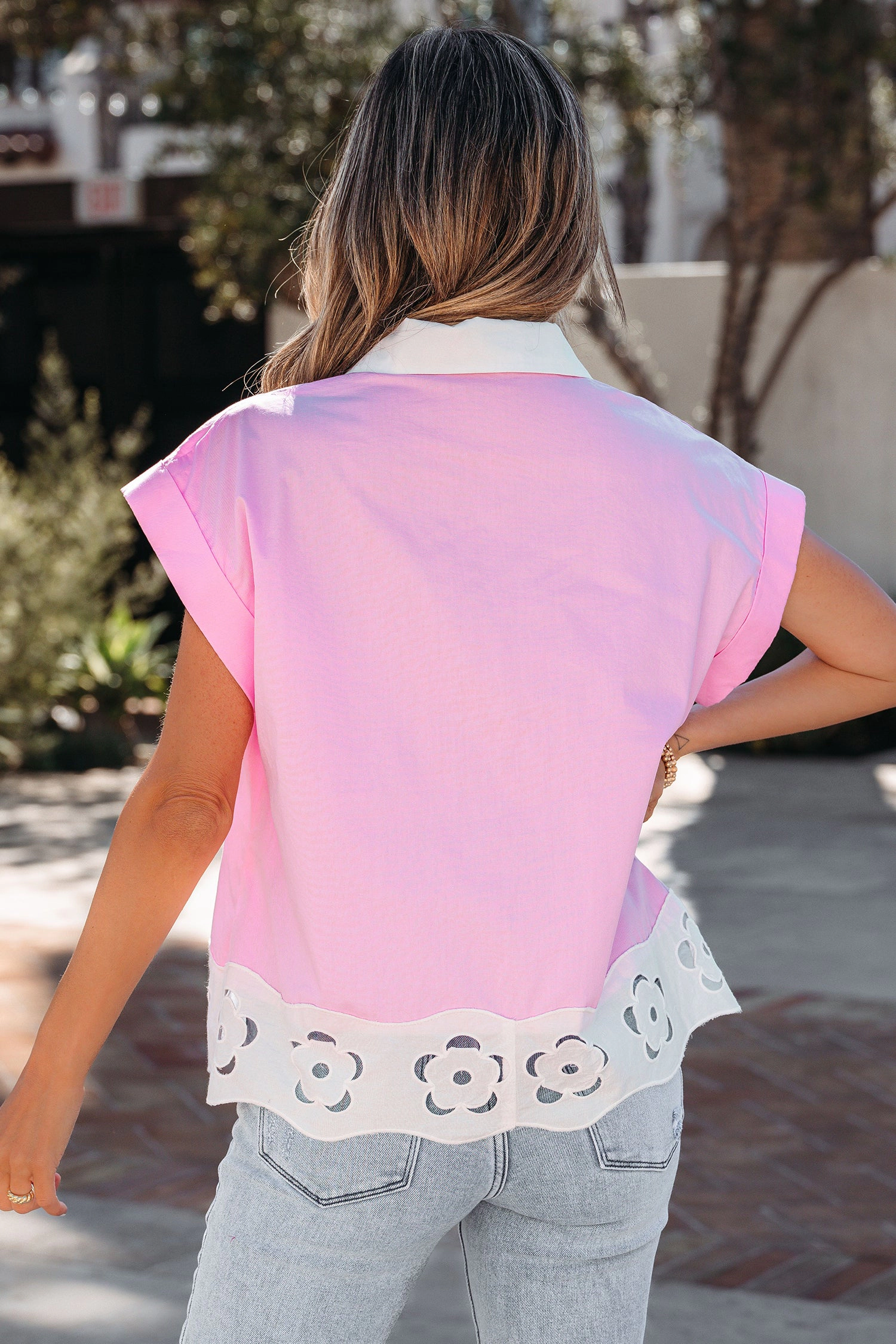 Threaded Pear Francesca Short Sleeve Up Shirt