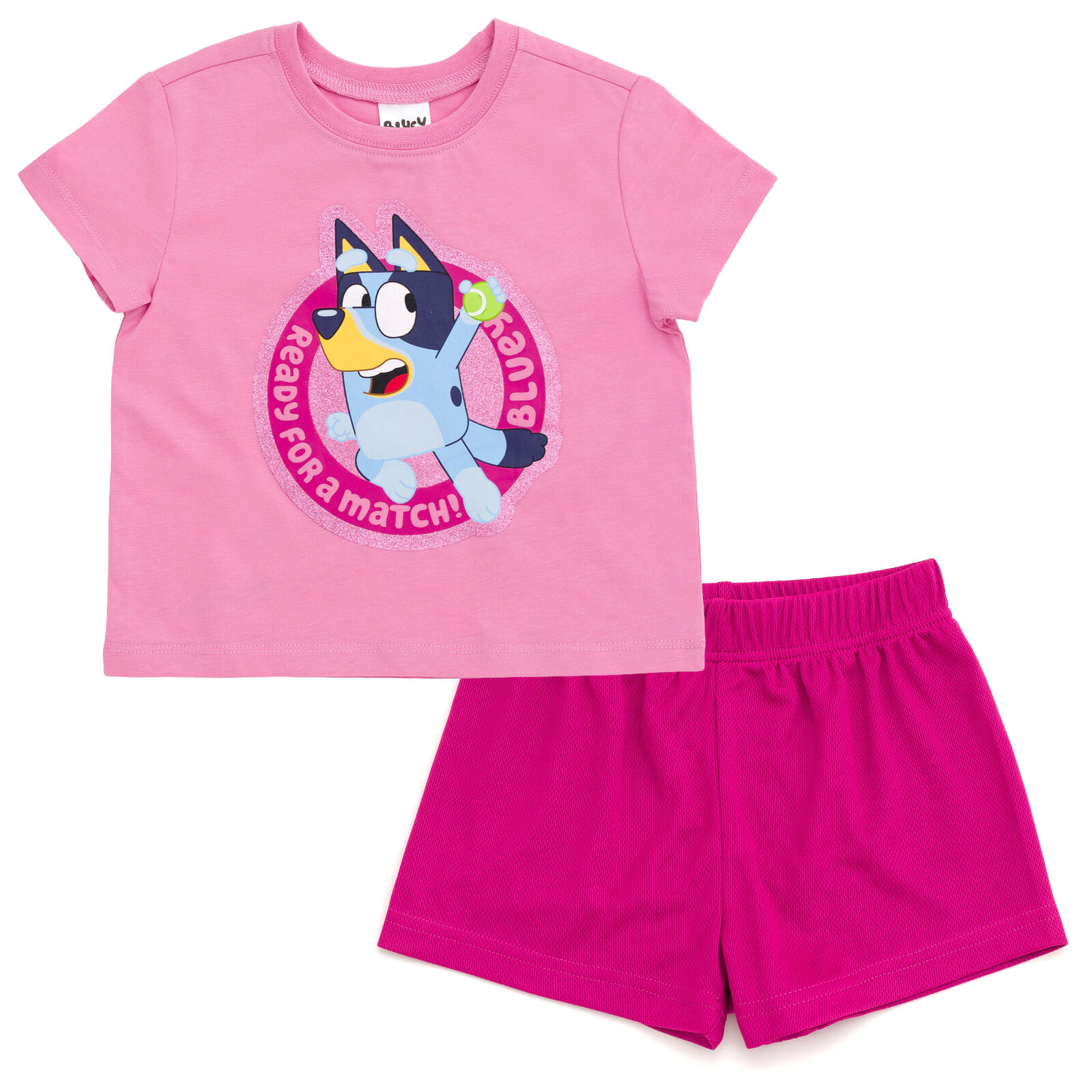 Bluey Girls' Athletic 2-Piece T-Shirt and Shorts Set