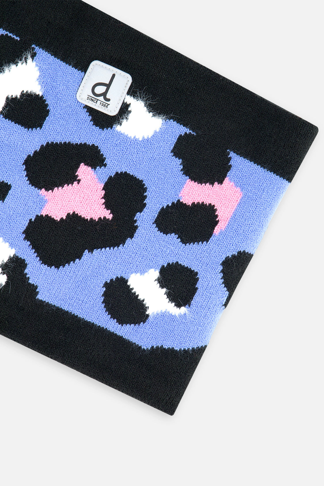 Deux par Deux Girls Leopard Print Jacquard Winter Knit Neckwarmer - Years