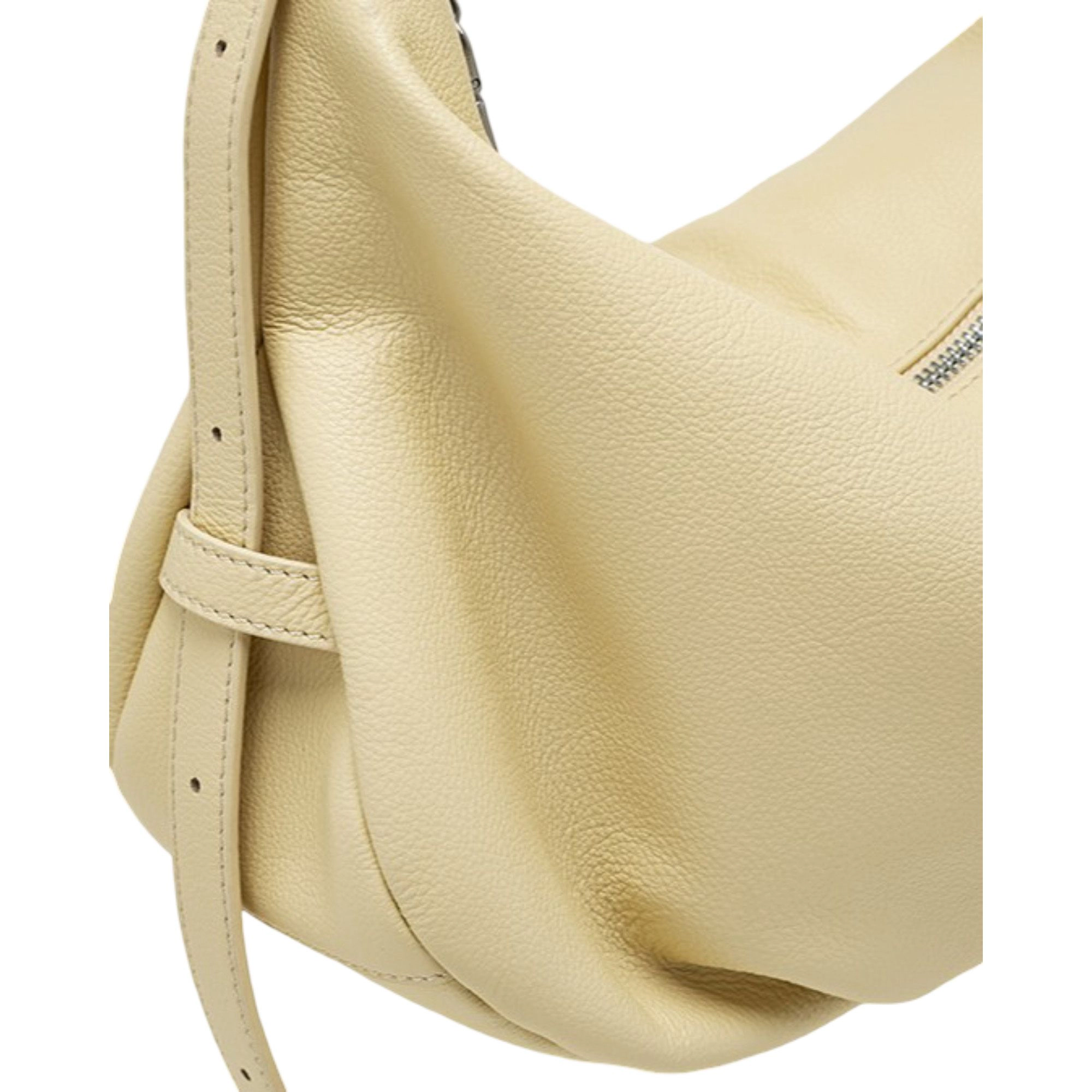 Alilang Women's Slouchy Leather Shoulder Bag with Adjustable Strap Soft Crescent Silhouette and Zip Closure