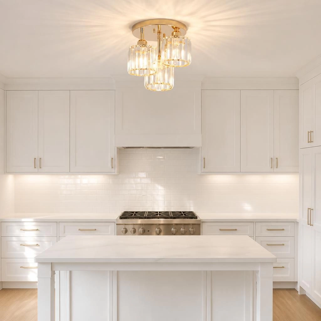 ELEMENT ACE Modern Flush Mount Crystal Ceiling Light