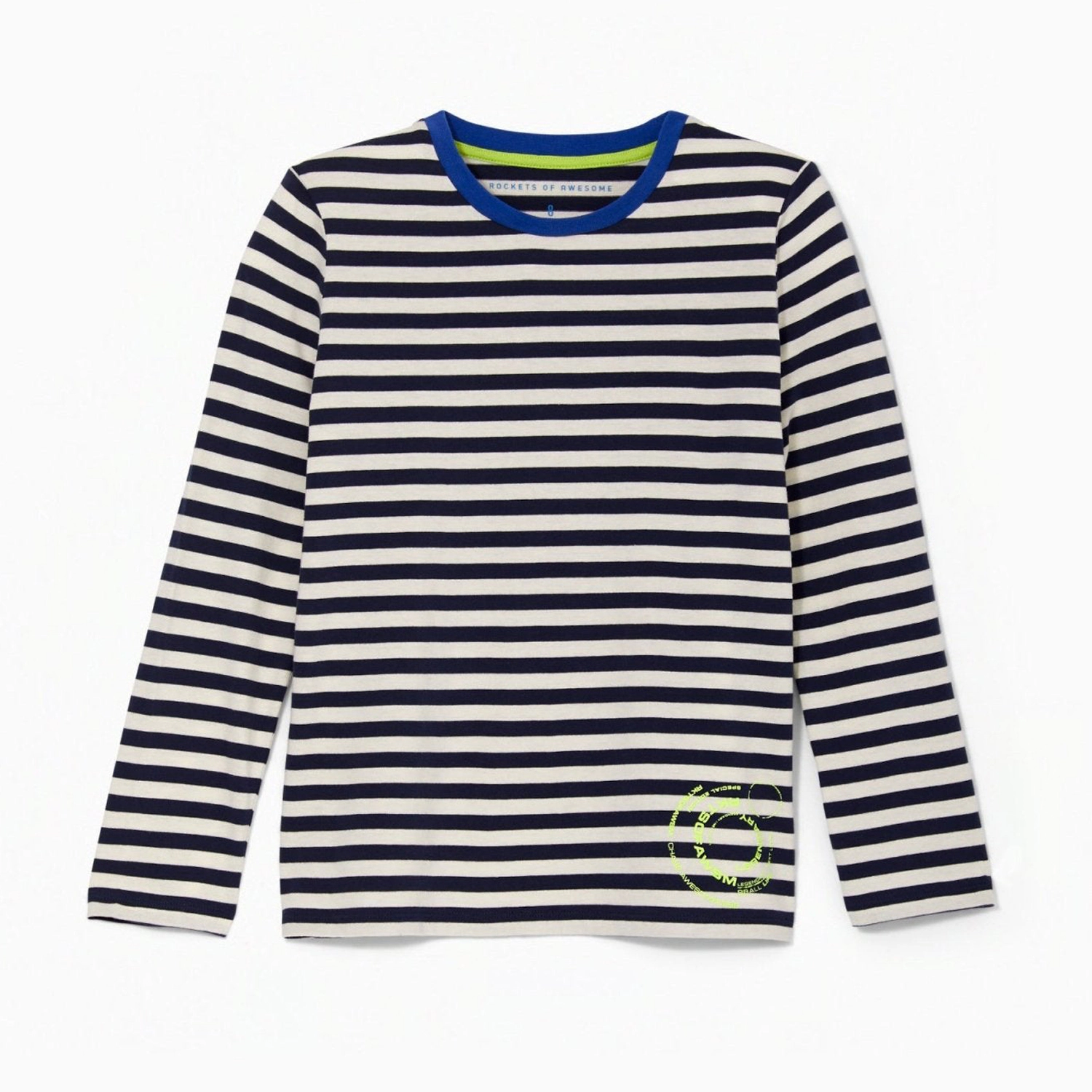 Rockets of Awesome Stripe Textured Stamp Tee for Boys