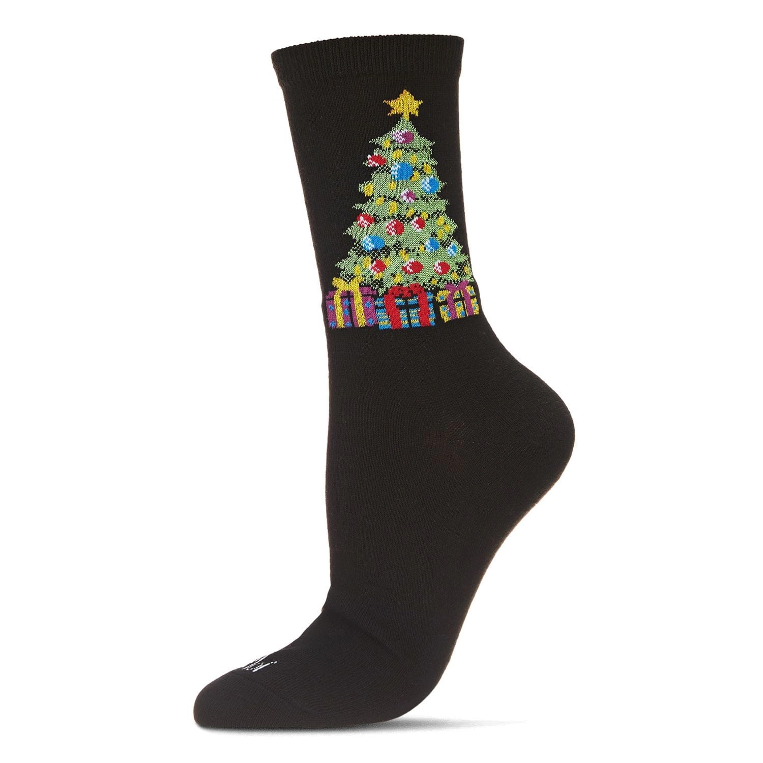 MeMoi Women's Christmas Tree & Presents Holiday Crew Socks