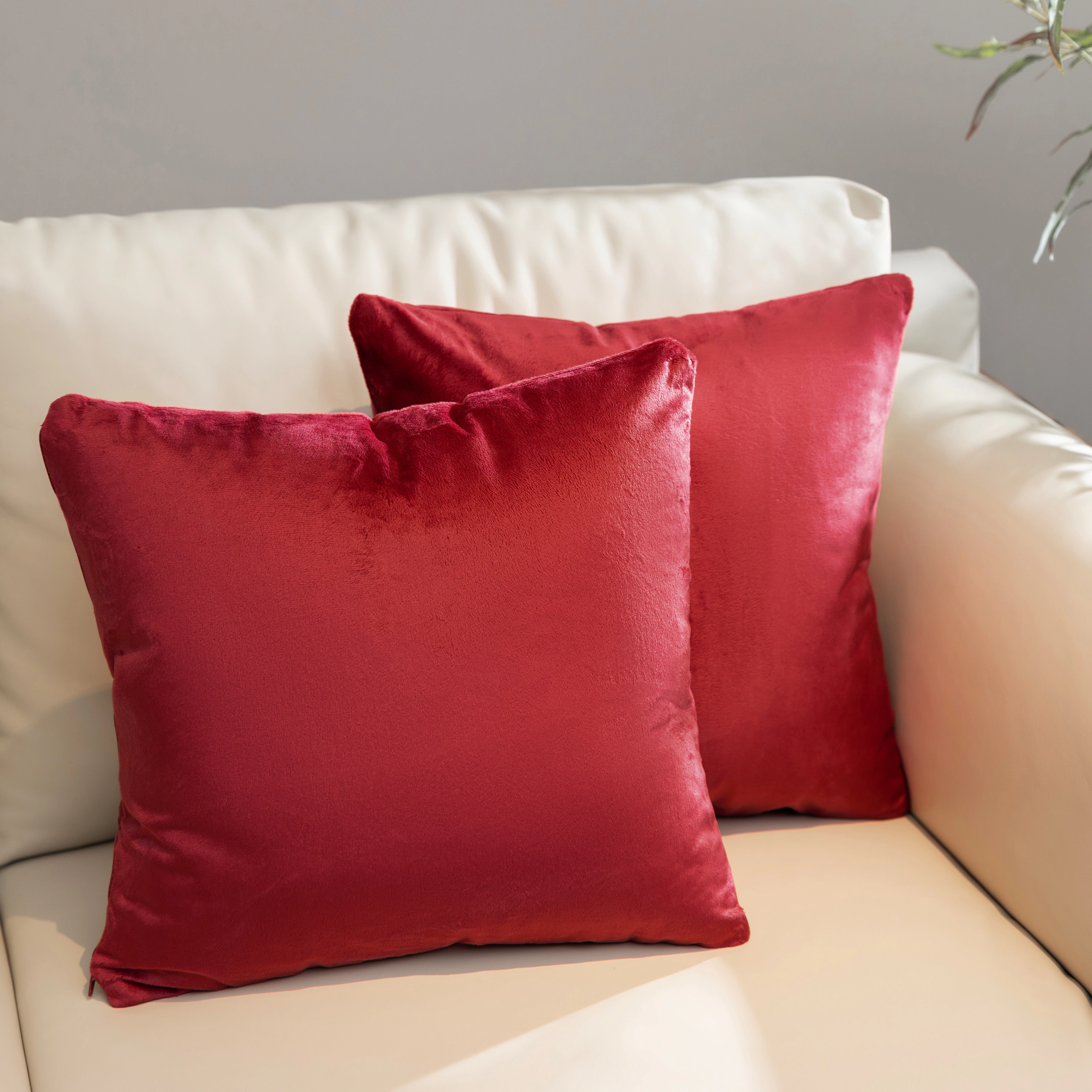 Cheer Collection 18-Inch Velour Decorative Throw Pillows with Inserts, 2-Pack (Black)