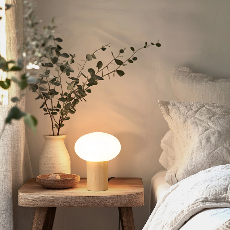 Brightech Ivy Glass Wood Desk Lamp