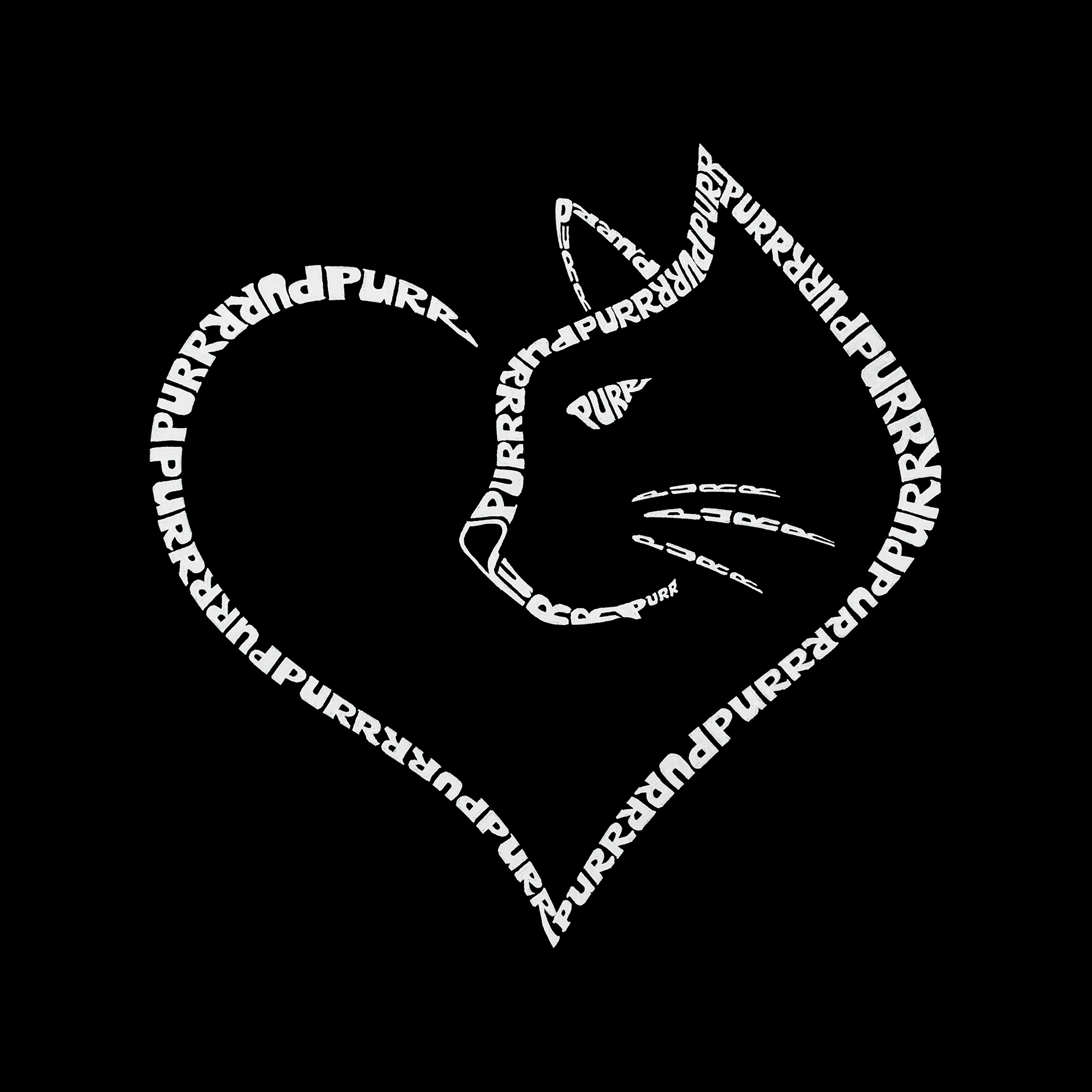LA Pop Art Cat Heart - Men's Word Hooded Sweatshirt