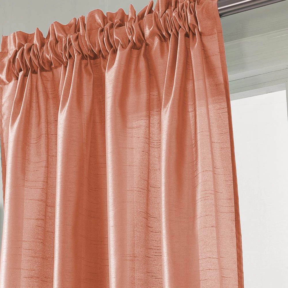 RT Designers Collection Nikki Premium Rod Pocket Curtain Panel 54" x 95" Coral