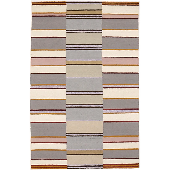 Magic Rugs 5'0 X 8'0 Stripes Hand-Tufted Multicolored Modern Wool Rug