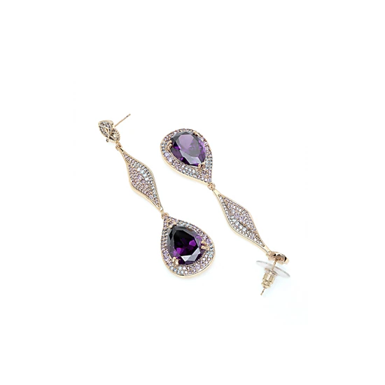 AGP PARIS Womens Gleaming Long Dangle Drop Earrings