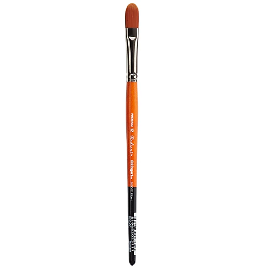 KINGART Radiant 6500 Filbert Premium Golden Synthetic Brush - Short Handle