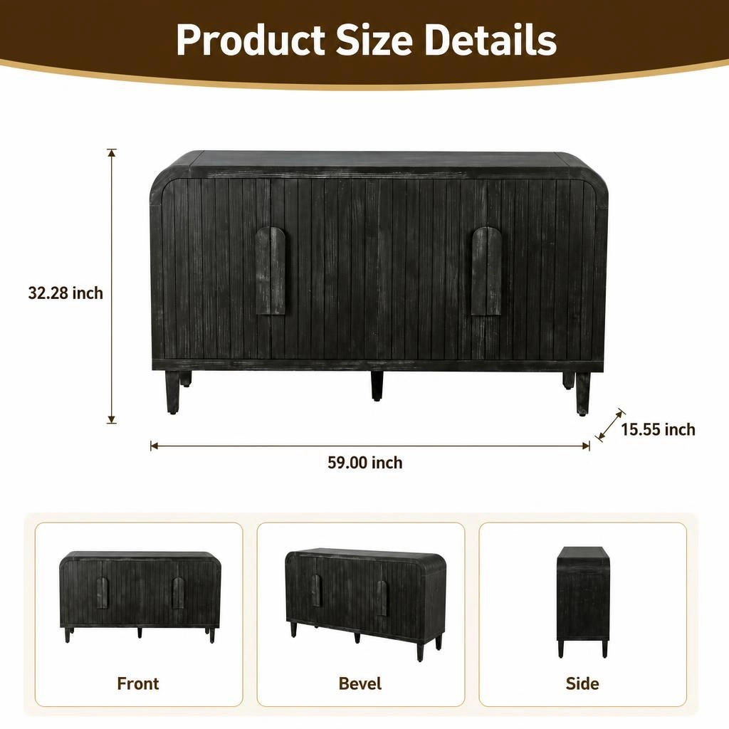 GOODSILO Solid Wood Multi-Compartment Storage Cabinet