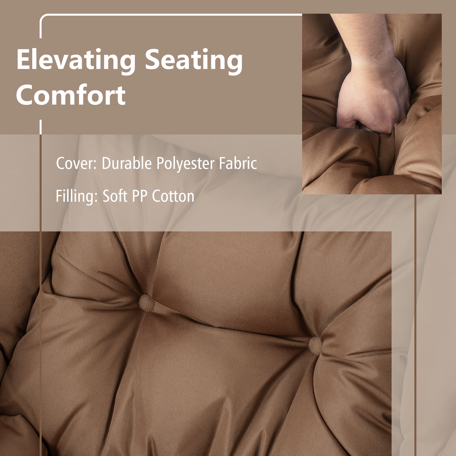 SUGIFT Modern Accent Sofa Chair with Folding Footrest and Side Pocket 330-lb Capacity 31.5-in Wide with Ottoman Brown