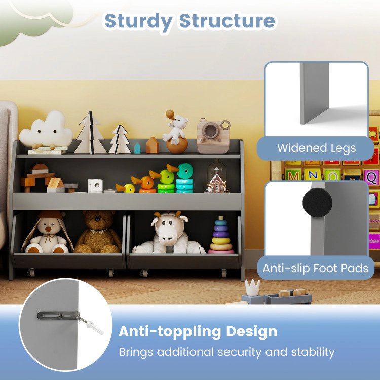 Hivvago Kids Toy Storage Organizer with Movable Drawers