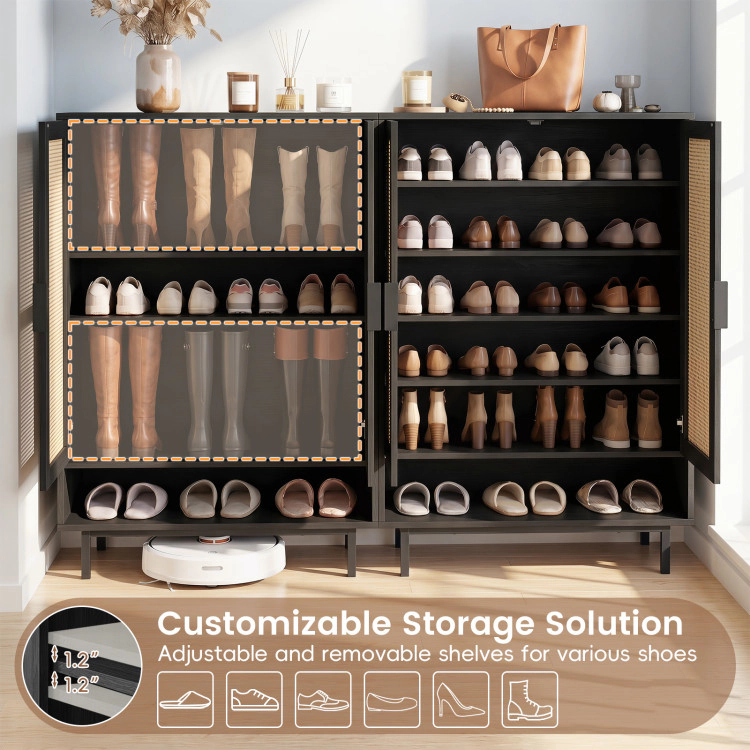 Hivvago 6-Tier Tall Shoe Cabinet with Double Doors