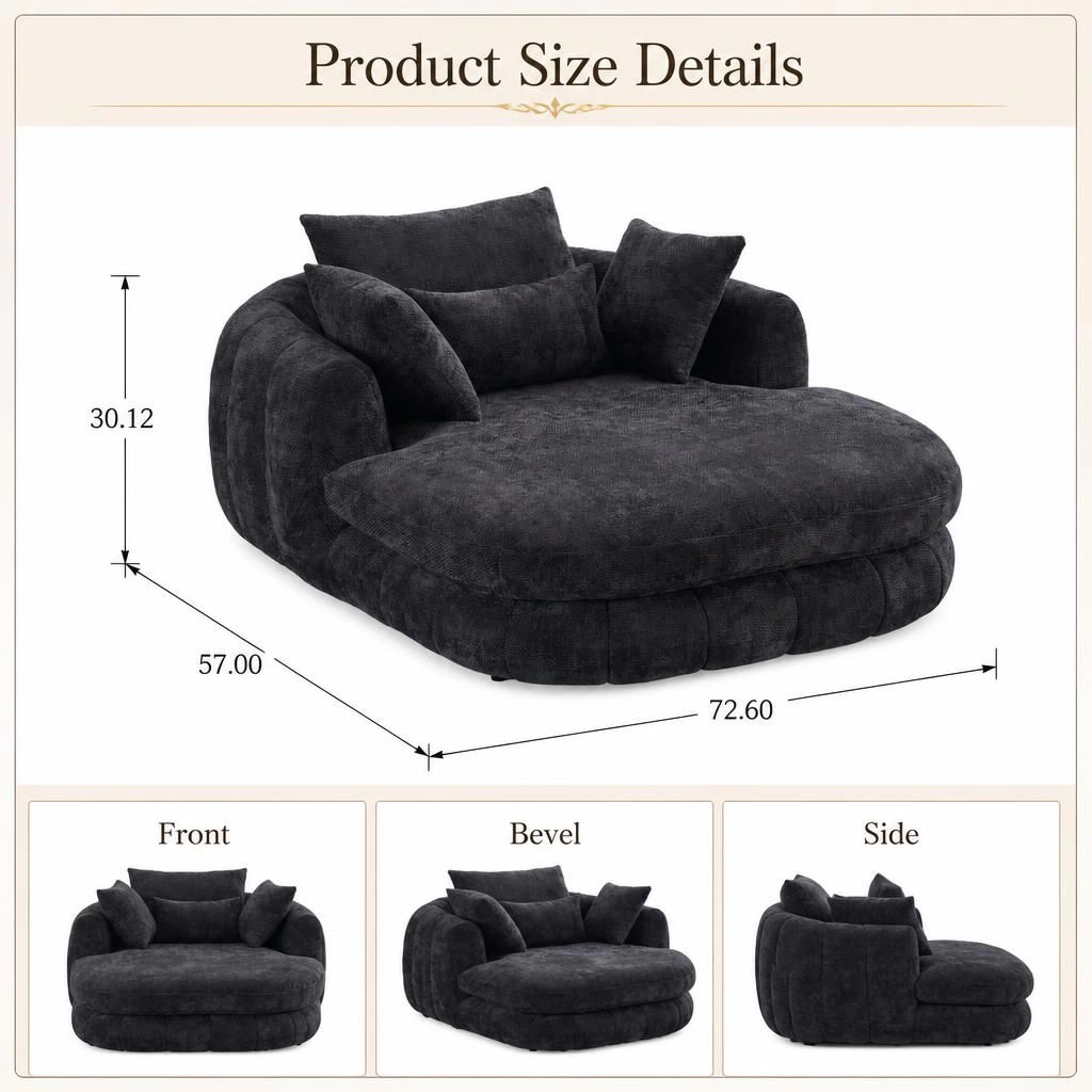 GOODSILO Soft Chenille Large Size Comfy Lazy Sofa Lounge Chair