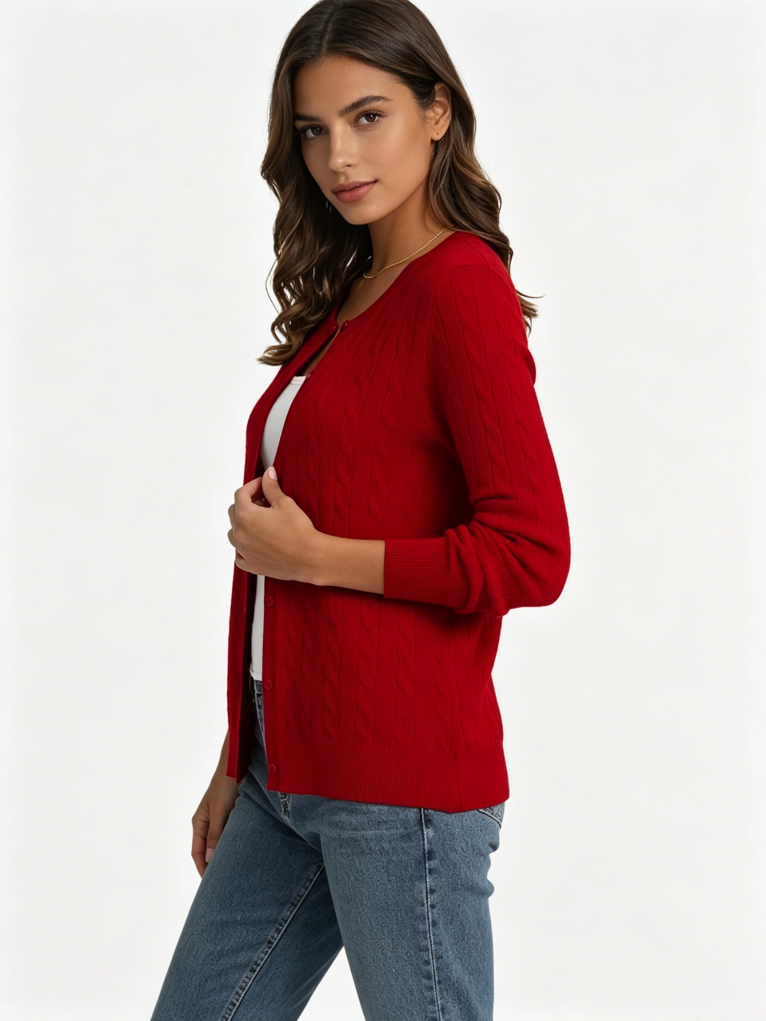 KOJOOIN Cable Knit Cardigan Sweaters for Women Lightweight Fall Outfits