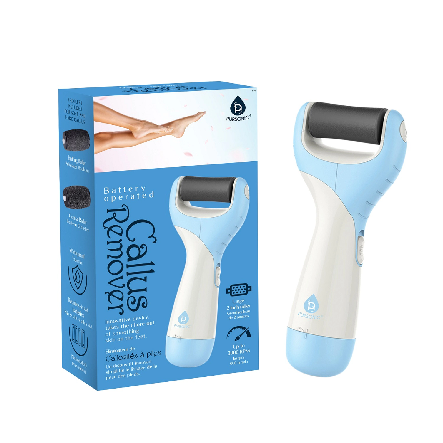 Pursonic Unisex Professional Foot Care & Callus Removal Tool Pedi Perfect Battery Operated File