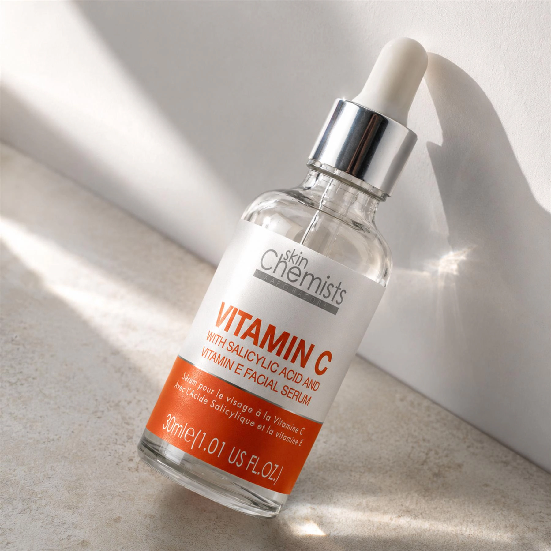 skinChemists Vitamin C & Salicylic Acid Facial Serum 30ml - Brightening Gel for Acne, Blemishes and Large Pores