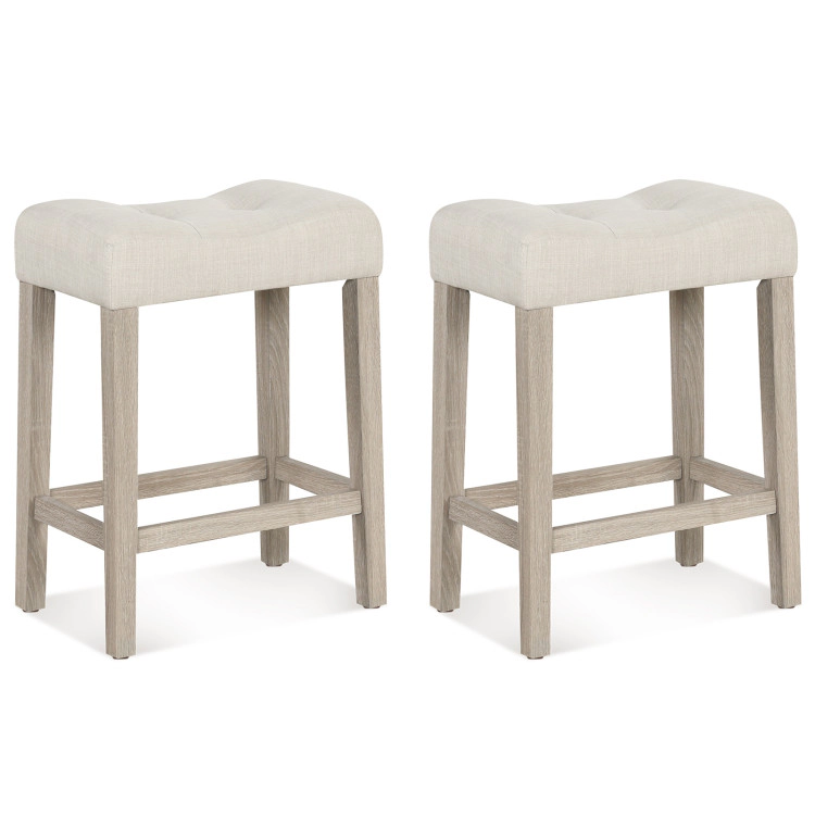 Hivvago Set Of 2 Bar Stool With Curved Seat