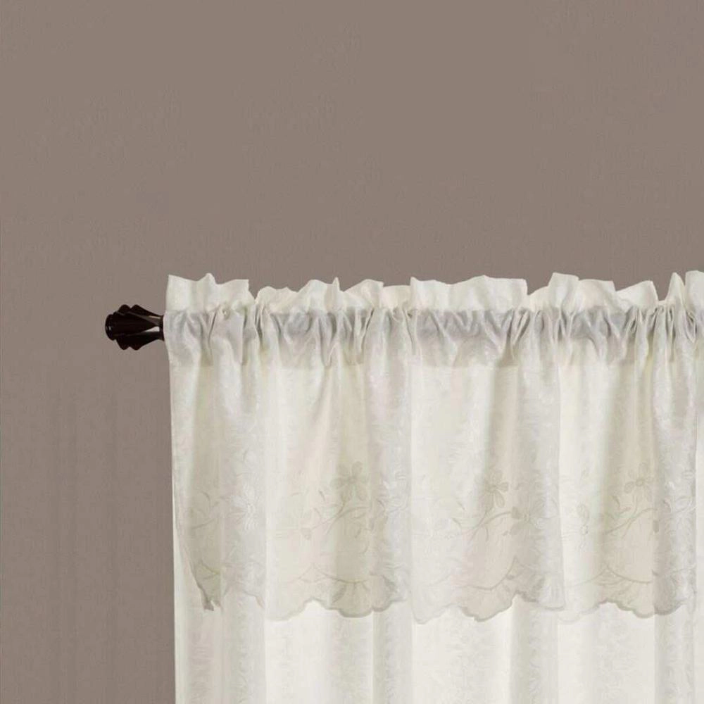 RT Designers Alisa Macrame Rod Pocket Room Darkening Curtain Panel 54 x 84 White