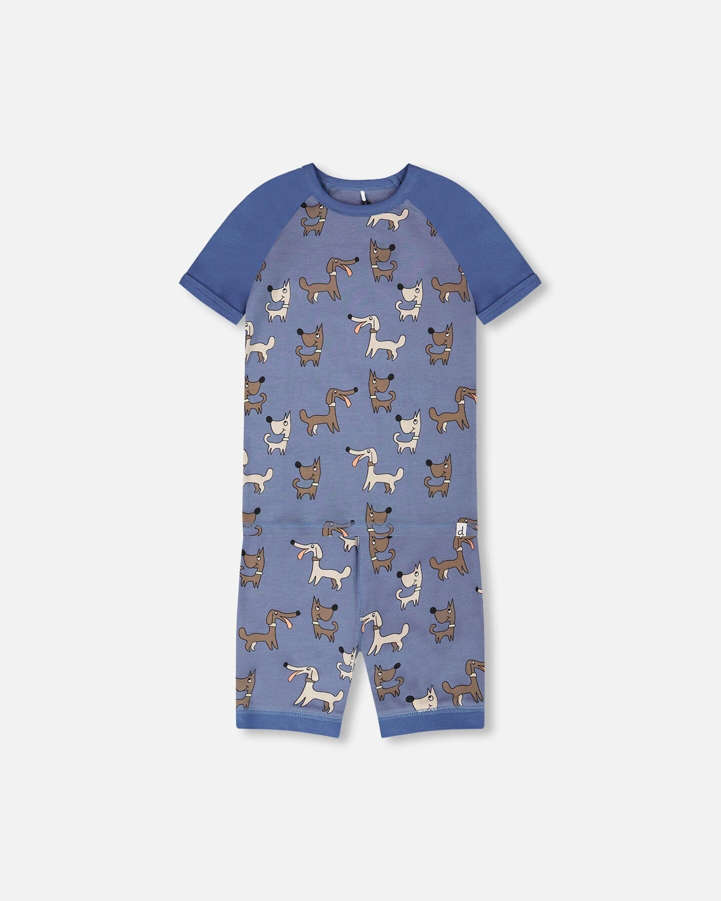 Deux par Boys Organic Cotton Two-Piece Pyjama Set Blue Dog Print