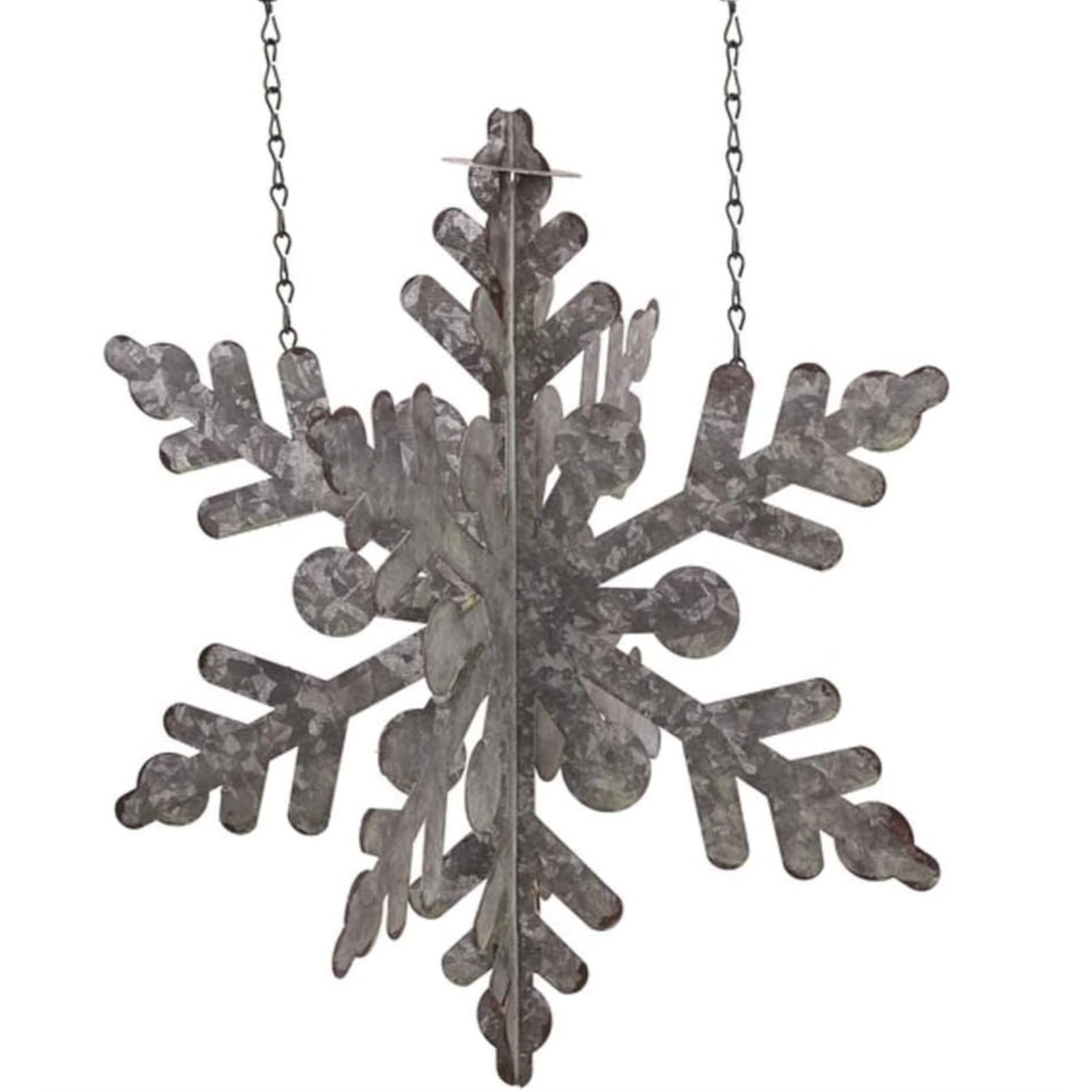 K&K Interiors 3D Tin Snowflake Christmas Arrow Replacement Sign 15.75 inch - Arrow Sold Separately