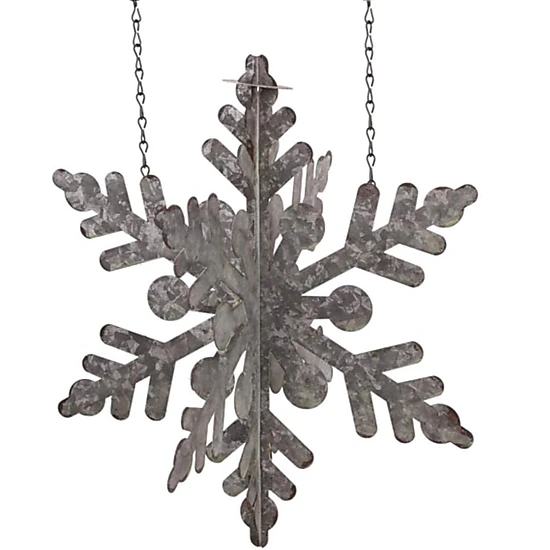 K&K Interiors 3D Tin Snowflake Christmas Arrow Replacement Sign 15.75 inch - Arrow Sold Separately