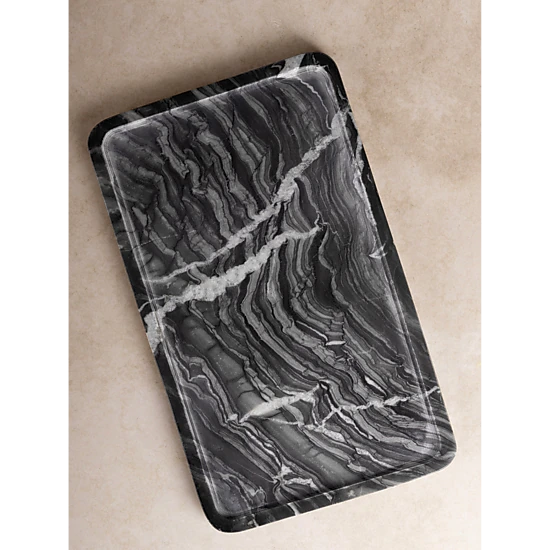 GAURI KOHLI Frontier Black Marble Tray