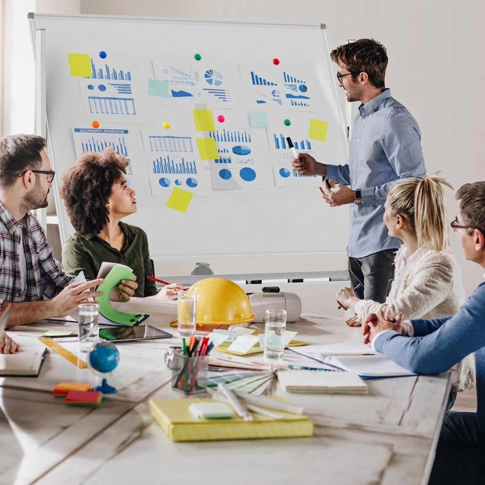 SUGIFT 48-in x 36-in Double-Sided Magnetic Dry Erase Board Rolling Whiteboard 50-in x 21.5-in x 63-in 2 Heights White