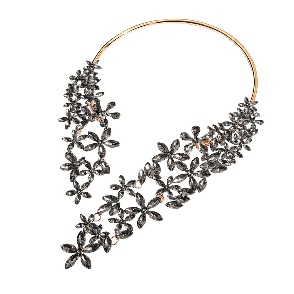 SOHI Women's Crytstal-Cluster Statement Necklace
