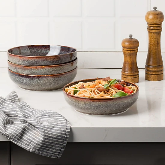 Stock Preferred Pack of 4 30 oz Ceramic Pasta and Salad Serving Bowls 8 Inch