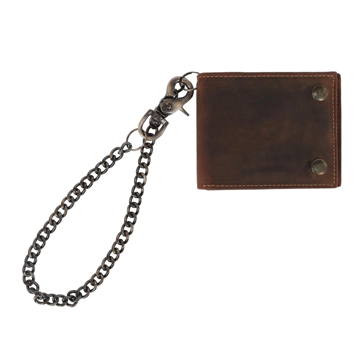 CTM Men's Leather Bifold Chain Wallet