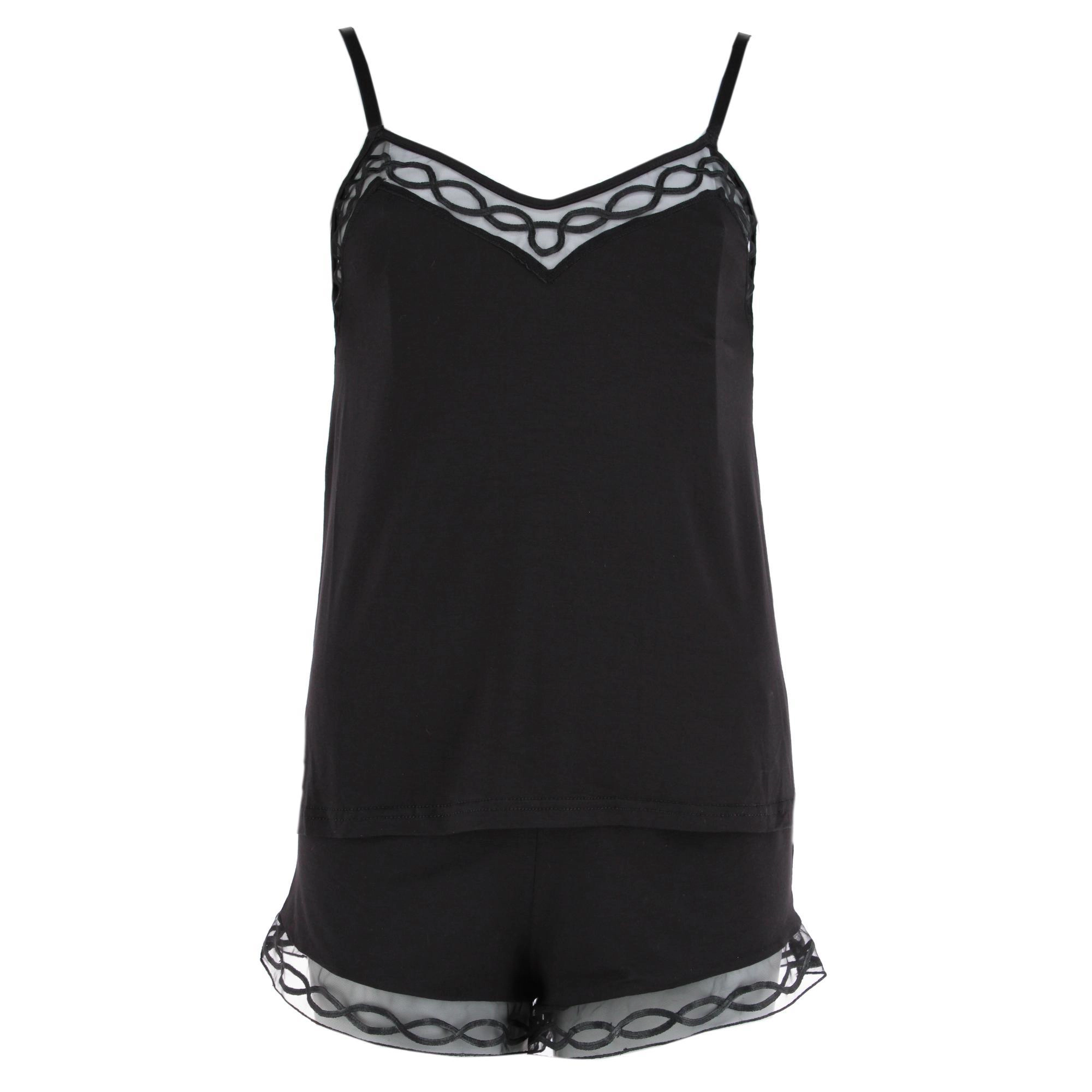 Rachel Roy Women's Laced Embriodery Cami Short Pajama Set