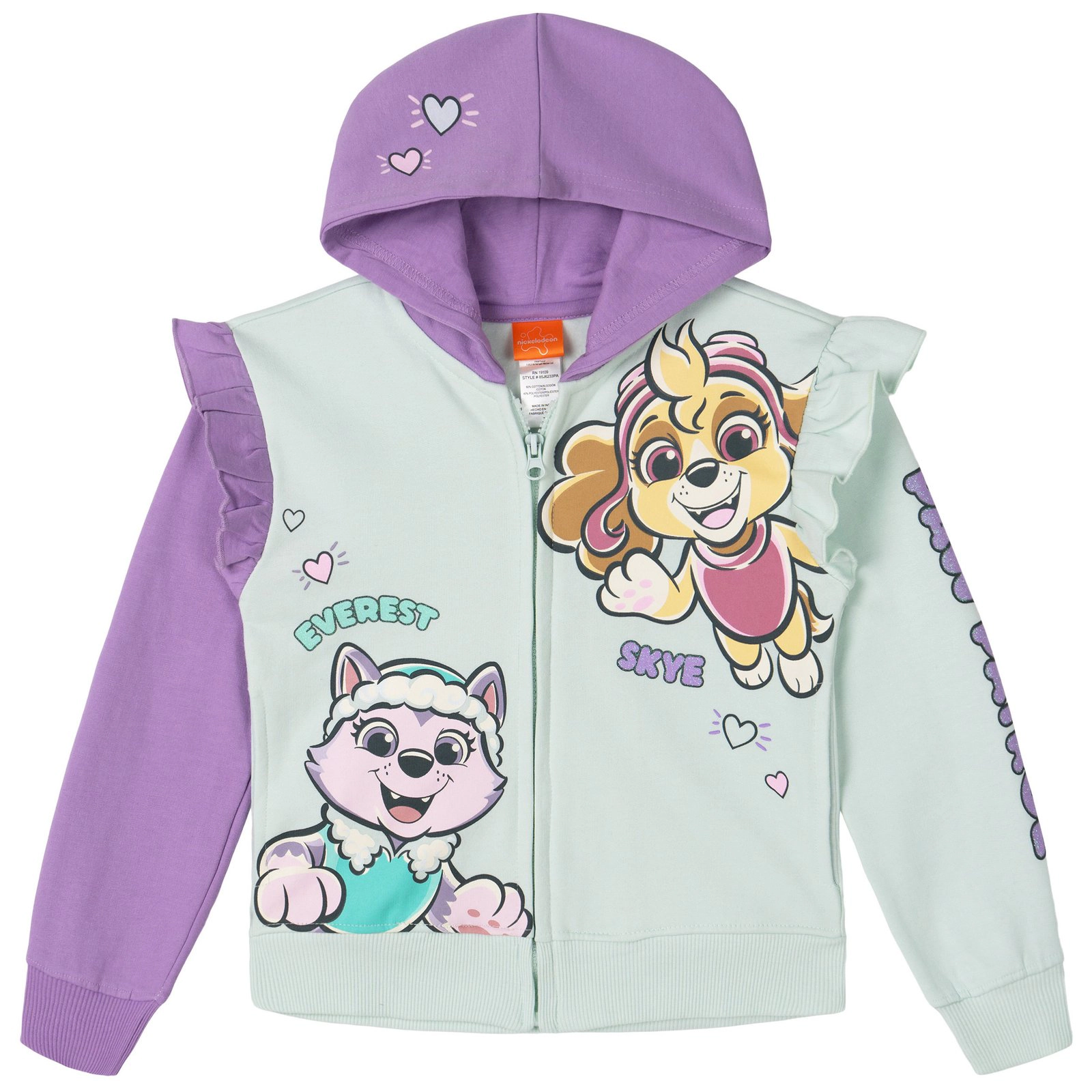 Paw Patrol Girls' Fleece Zip-Up Hoodie
