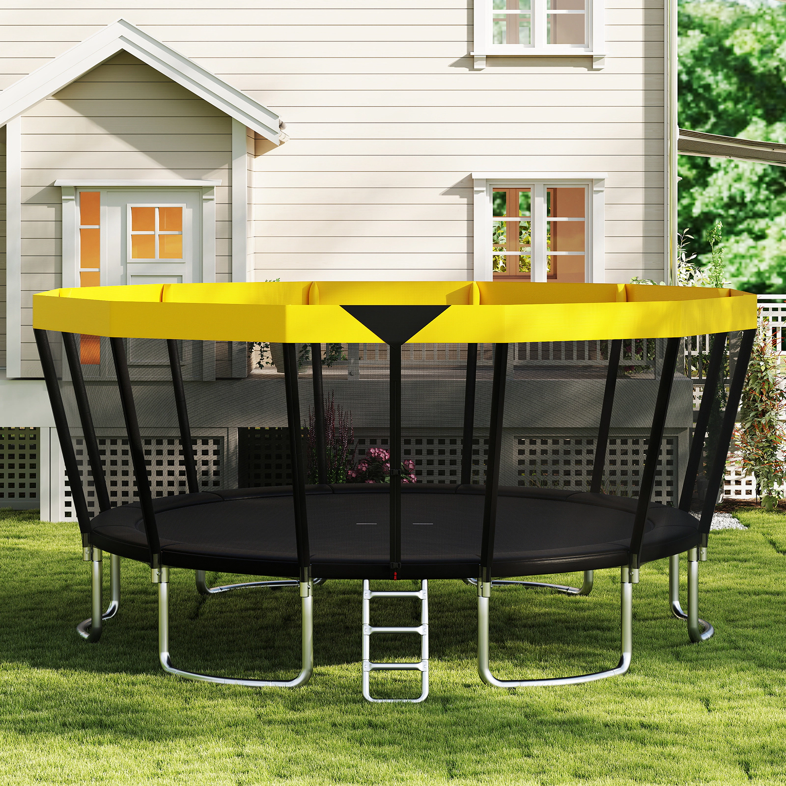 LJG ASTM Compliant Recreational Trampoline with Non-Slip Ladder