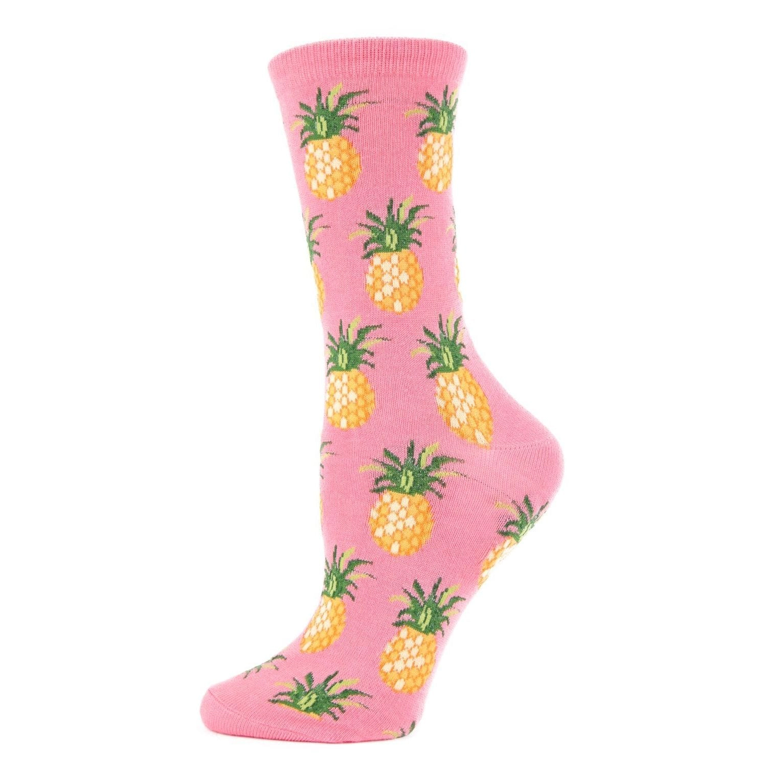 MeMoi Pineapple Fruit Bamboo Blend Crew Socks