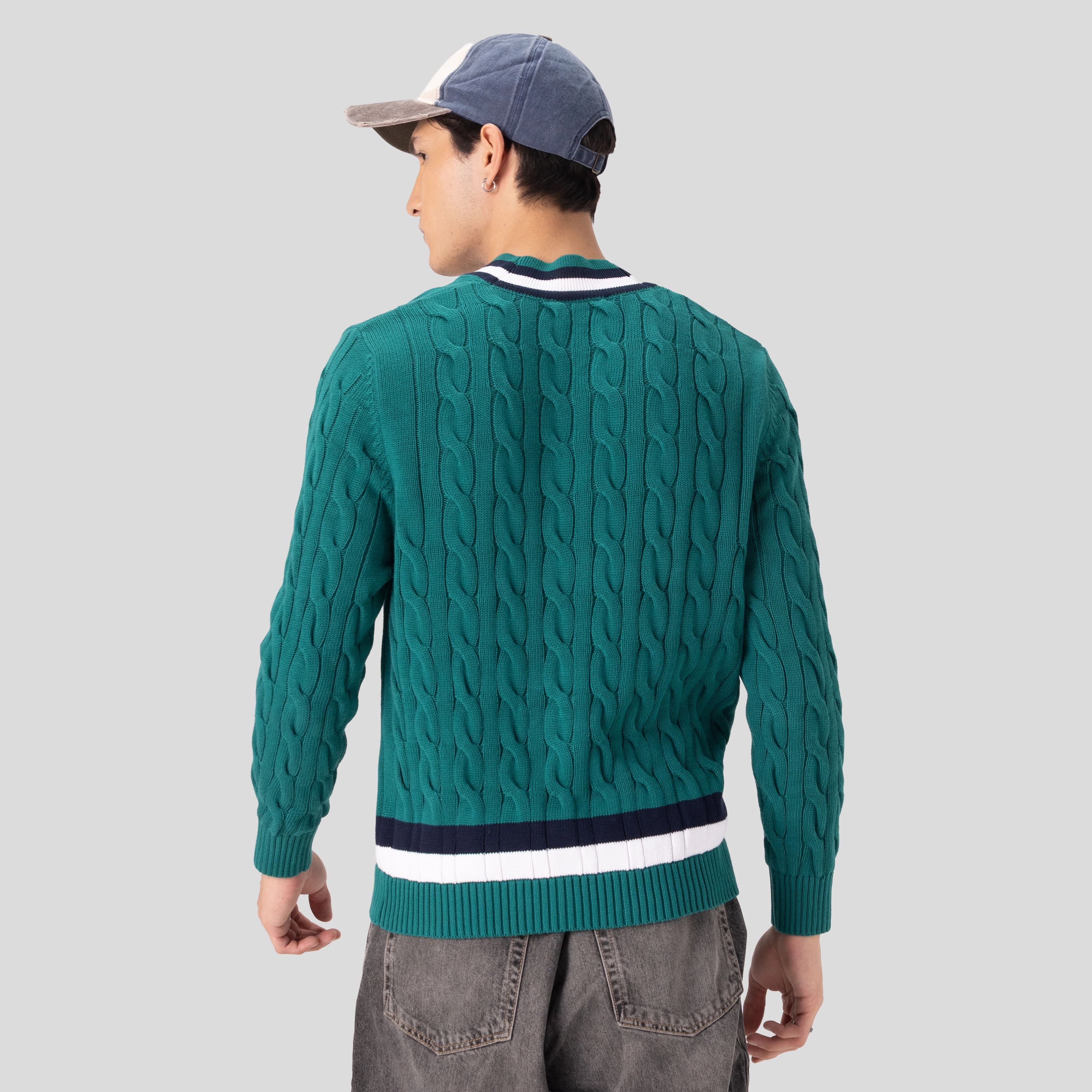Members Only Men's Cable Knit Cricket Sweater