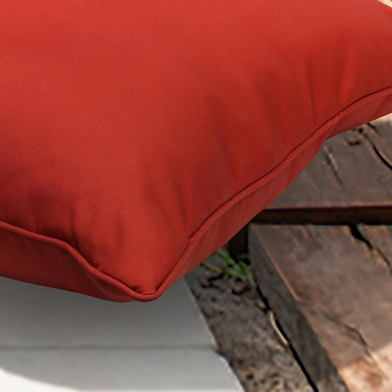 Outdoor Decor by Commonwealth Solid Olefin Textured Large Outdoor Pillow Cover 24 x 24 Red (Cover Only)