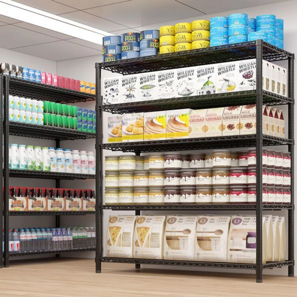 Flynama Heavy Duty Wire Shelving with Wheels 3200LBS NSF Adjustable Steel Rack for Garage Pantry and Commercial