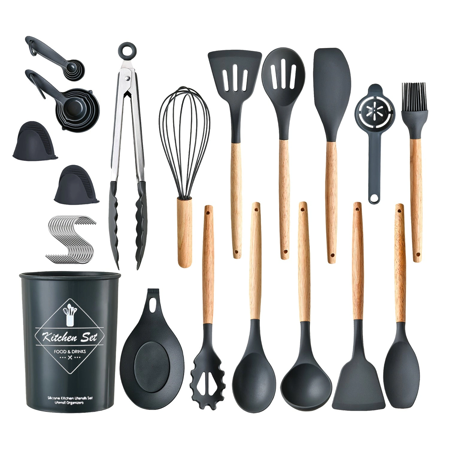 GBruno 35-Piece Silicone Kitchen Utensil Set With Holder