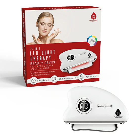 Pursonic Women's LED Rejuvenation Beauty Bundle – 7-in-1 Sculpting Wand ...