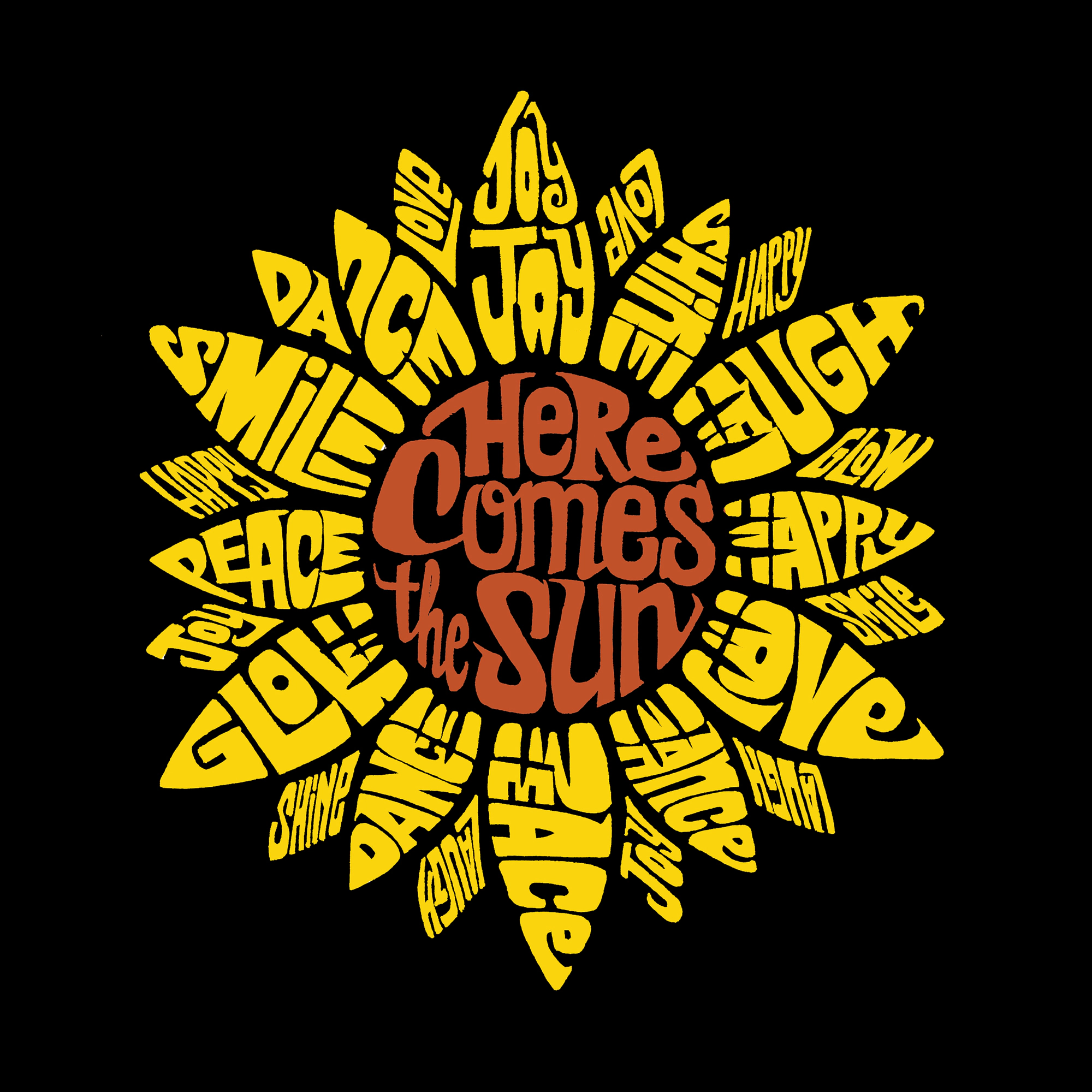 LA Pop Art Sunflower - Women's Word Hooded Sweatshirt