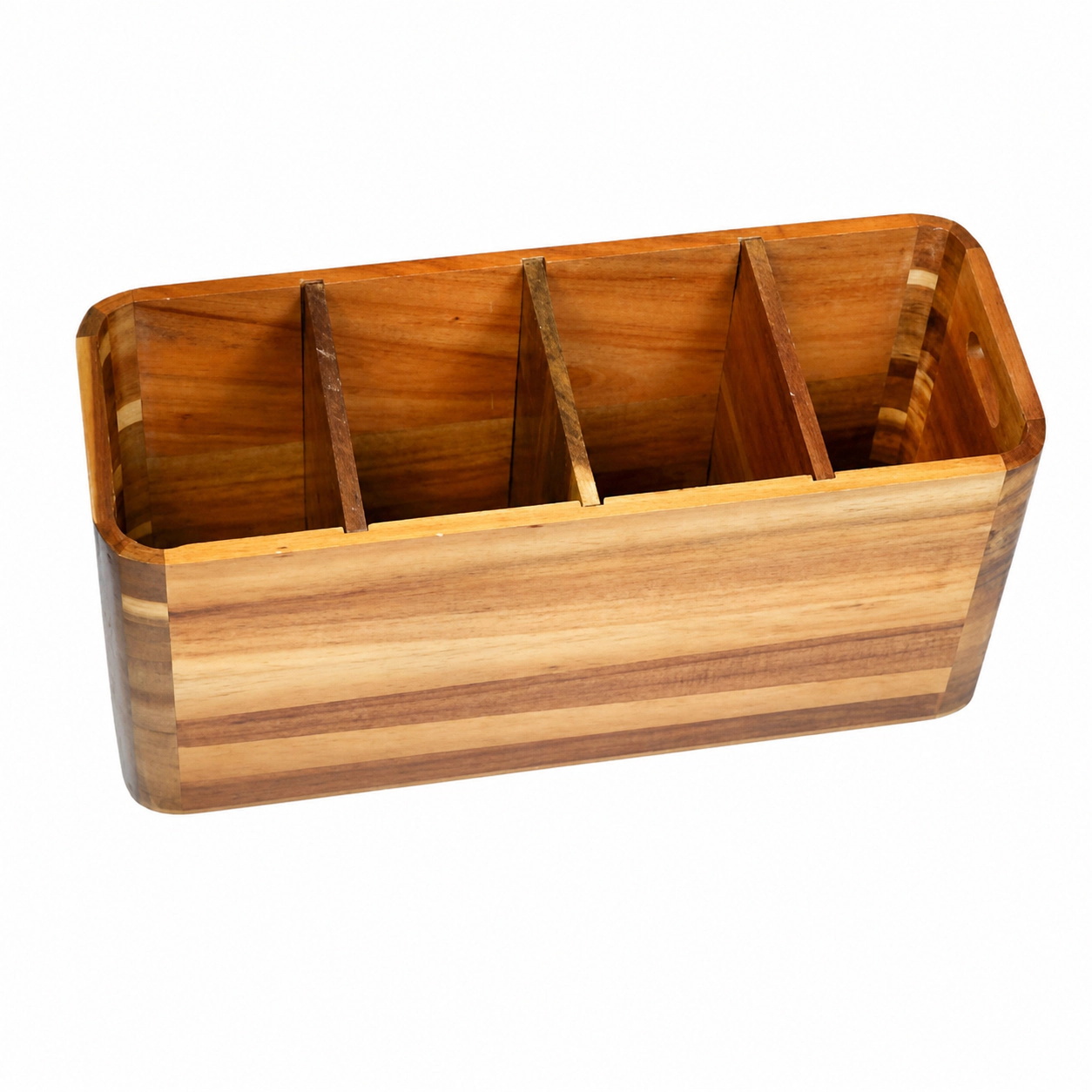 WZK Rustic Wood Removable Partition Kitchen Utensil Holder